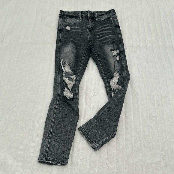 Flying Monkey Denim - 😊 Flying Monkey Distressed Cropped Skinny Jeans